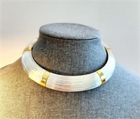 Vintage Silver n Gold Collar Cuff Necklace