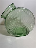 Vintage Green Glass cookie jar no lid