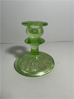 Vintage Green Uranium Glow Vaseline candle stick