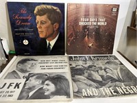 Lot of 4 vintage John F Kennedy LP’s records clean