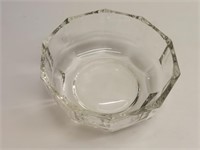 Italian Glass 4.25" Decagonal Bowl 10 Sided Clear