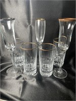 Gold Rimmed Lead Crystal Tumblers & More