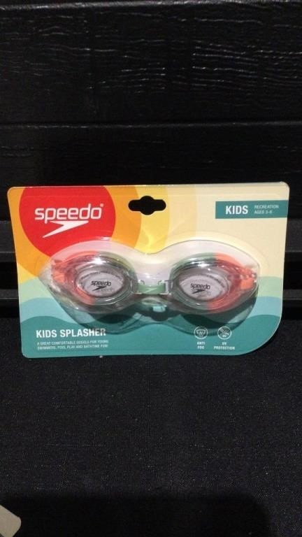 Speedo Kids' Splasher Goggles - Orange/lime/clear