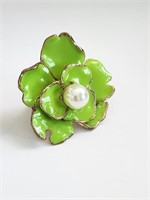 Vintage Estate Jewelry Green Pearl Ring