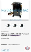 New (1 pcs) AC Compressor 1.5 Ton 208-230v Fits