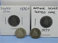 Four Seated Liberty Dimes 90% Silver