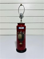 Painted Red Glass Lamp