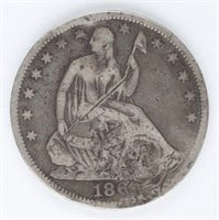 1860'S-O US SEATED LIBERTY SILVER HALF DOLLAR
