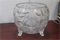 A Cut Glass Footed Bowl