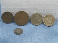 Indian Head, 2 & III Cent Coins
