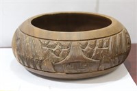 A Carved Mid Century Wooden Bowl