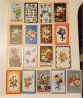 Vtg Swap Playing Cards Flowers x17 Cards.Z4c9