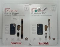 AV - (2) X SANDISK 1TB PORTABLE SSD - STORE RETURN
