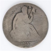 1857-0 US SEATED LIBERTY SILVER HALF DOLLAR