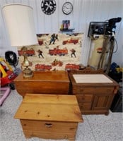 Drop Leaf Table, Antique Commode, Toy Box