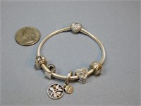 .925 .585 CZ Pandora Family Tree Charm Bracelet