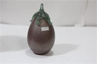 A Signed Gozo Glass Eggplant