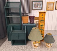 Wicker Bathroom Set, Sunflower Lamps & Storage