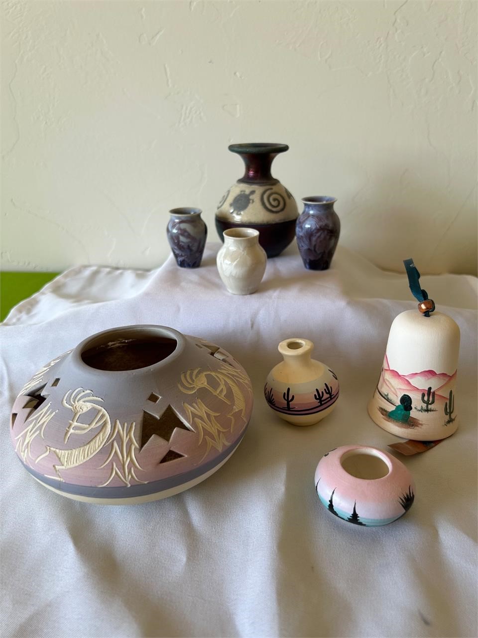 Southwest Pottery Vase Bell Some Signed