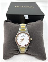 Ladies Bulova Two Toned Mother Of Pearl Dial
