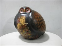Signed Hand Painted Clay Owl See Info