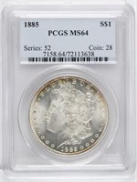 1885 US MORGAN SILVER $1 DOLLAR COIN