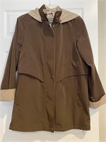 Liz Claiborne Brown Raincoat Jacket -  Size M