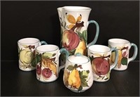ITALY HAND PAINTED PITCHER 4 CUPS SUGAR