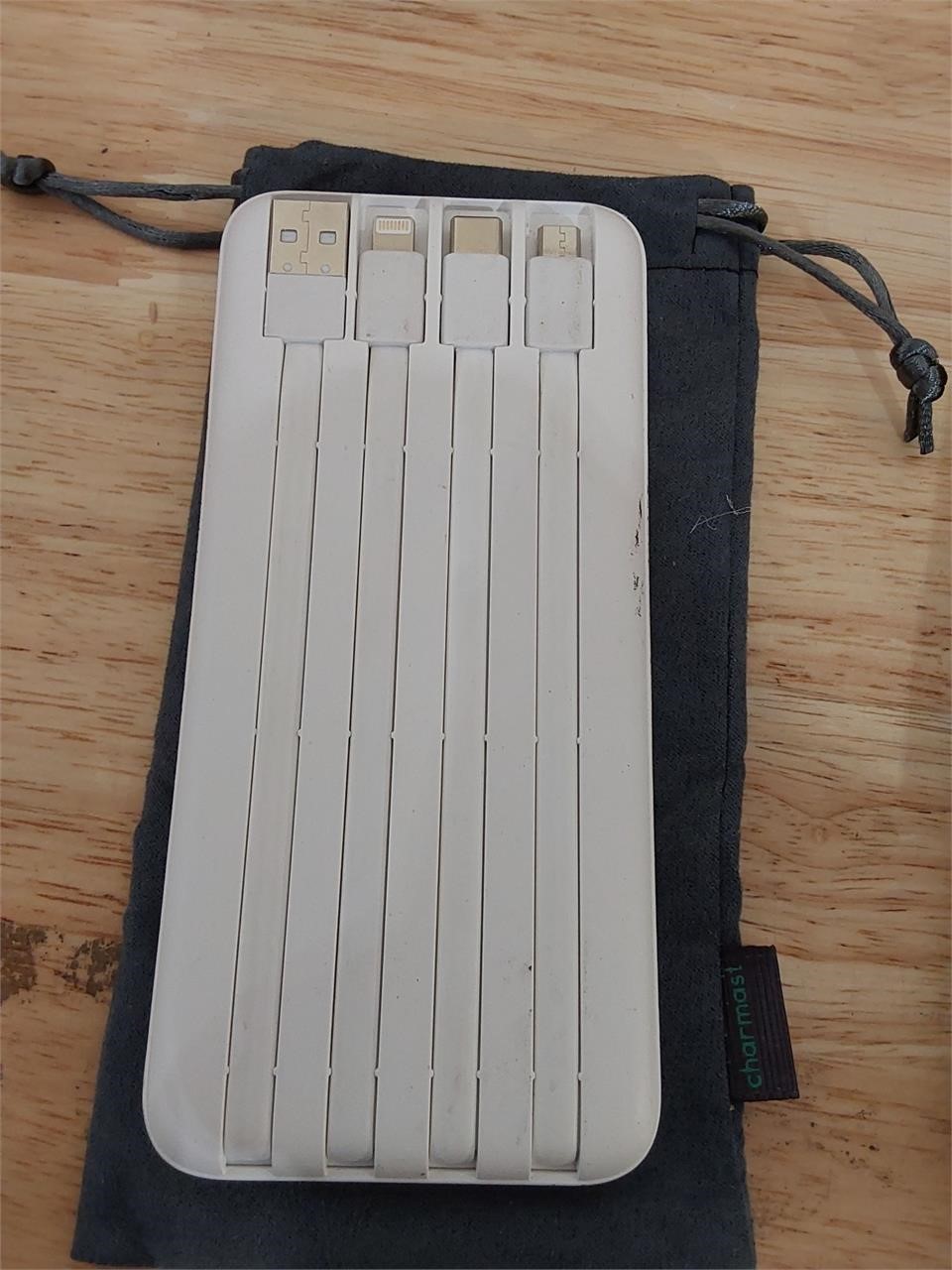 Portable Powerbank with Built In Charger Cords