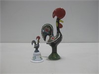 Two Vtg Metal Hand-Painted Decor Tallest 7"