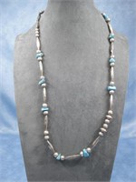 S.S. Vtg Navajo Tested Turq. Necklace