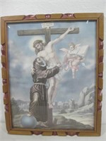 17"x 21.5" Framed Vtg Jesus Print