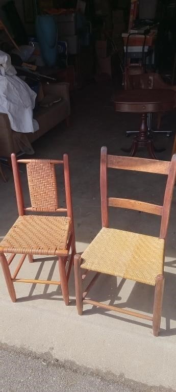 Antique decorative chairs. Real wood back with