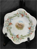 Antique Trinket Bowl Pheasant & Greenery