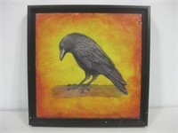 9"x 9" Framed Original Art Crow See Info