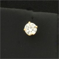 Single Diamond Screw Back Stud Earrings in 14k Yel