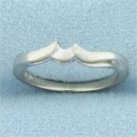 Wave Design Shadow Band Ring in 14k White Gold