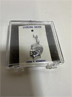 Sterling silver charm of John F Kennedy pendant