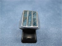 Sterling Silver Tested Inlay Ring