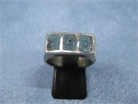 Sterling Silver Tested Inlay Ring