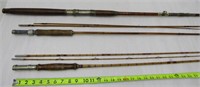 3 Vintage Bamboo Fishing Rods