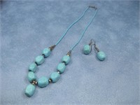Turquoise Sterling Silver Tested Necklace/Earrings