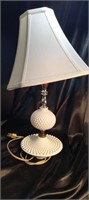 Vintage Hobnail lamp and shade.