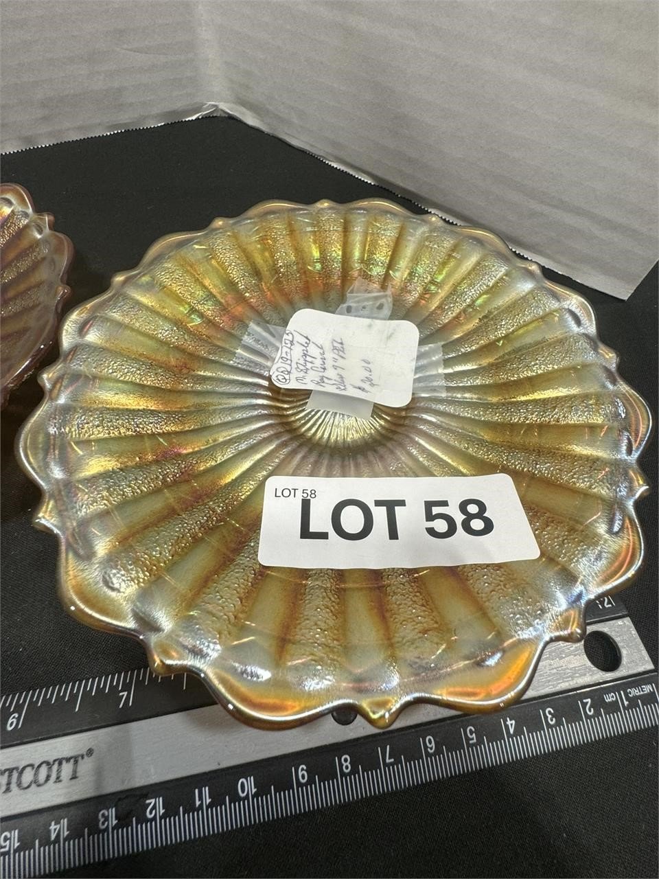 TWO CARNIVAL GLASS PLATES