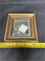 VTG Gold Flecked Minature Square Mirror