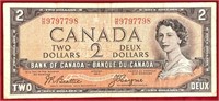1954 Canadian $2 bill w/ the devil's face