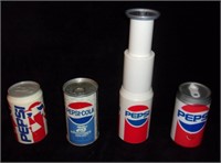 4 novelty Pepsi Cola cans.