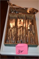 Silverware tray, vintage utensils, spoons