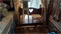 Wood bench, shelf, stool & cabinet