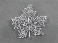 2.5" Metal Leaf Pin Hallmarked